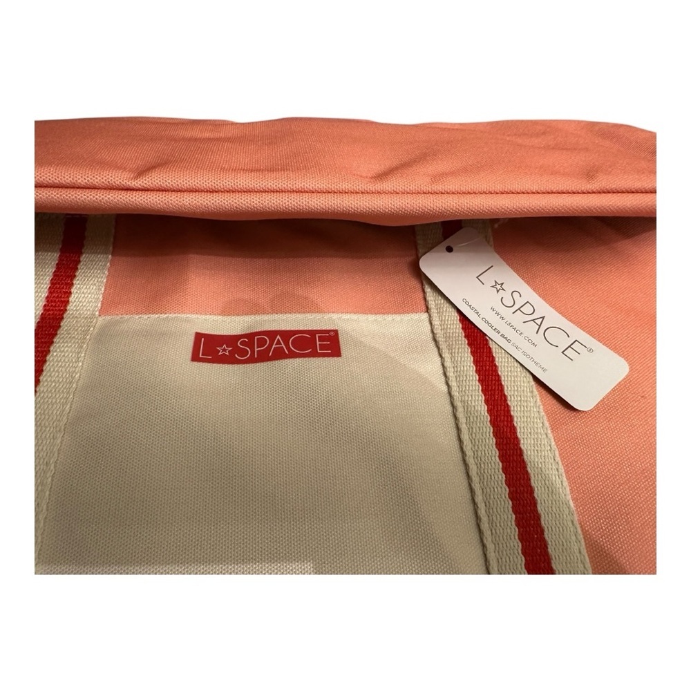 l*space Pink Canvas Tote Bag with Striped Handles - Picture 5 of 6